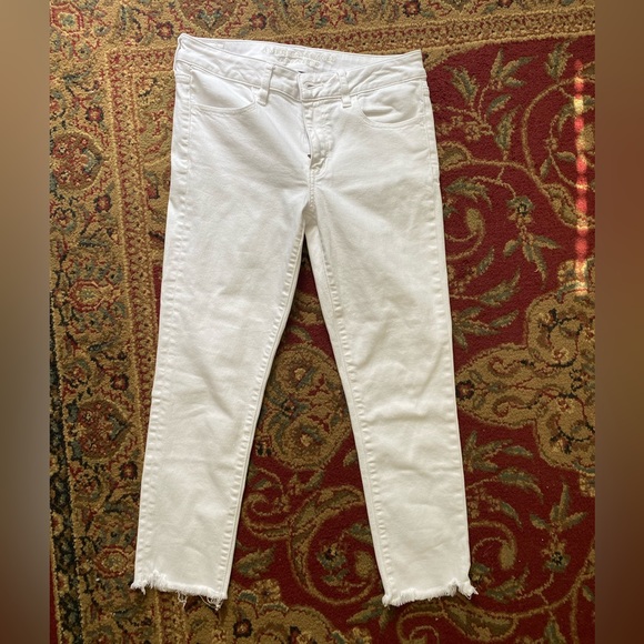 American Eagle white jegging crop size 8 low/mid rise - Picture 1 of 4